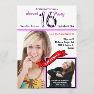 Invitación Personalizado Magazine Style Sweet 16 Fiesta Invit