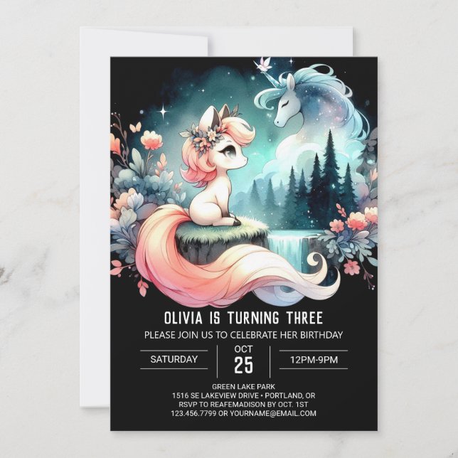 Invitación Personalizado Majestic Horse Cumpleaños (Anverso)