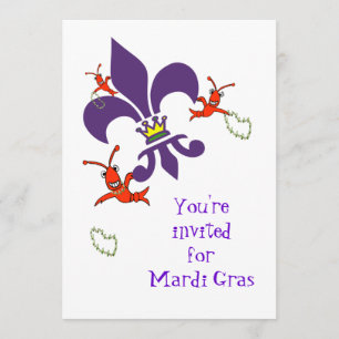 Invitación Personalizado Mardi Gras Fiesta
