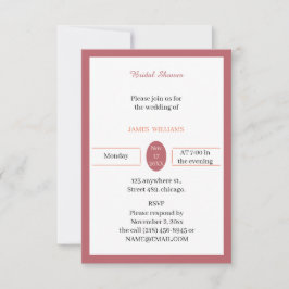 Invitación Personalizado marrón simple ducha de novia