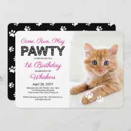 Invitación Personalizado Mascota de impresiones de cute Paw f
