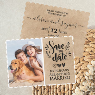 Invitación Personalizado Mascota de Perro foto Rustic Salva l