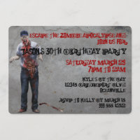 Personalizado mecánico zombi invitan a cumpleaños