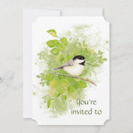 Invitación Personalizado Memorial Chickadee Nature Bird Art