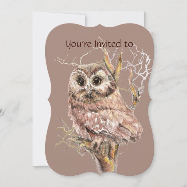 Invitación Personalizado memorial invita a lechuza en arte de (Anverso)