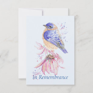 Invitación Personalizado Memorial Service Bluebird Garden Bir