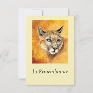 Invitación Personalizado Memorial Service Cougar Puma Cat