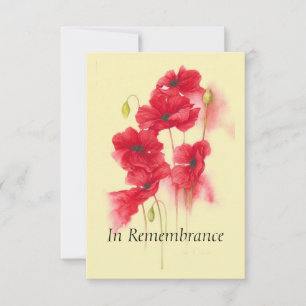 Invitación Personalizado Memorial Service Flores Red Poppies