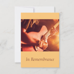 Invitación Personalizado Memorial Service Guitar Player Music