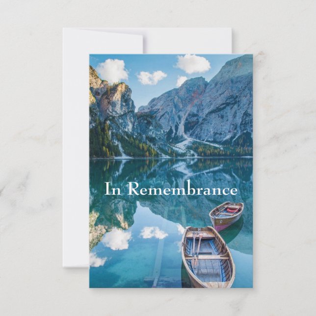 Invitación Personalizado Memorial Service Hermoso Lago de Mon (Anverso)
