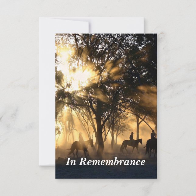 Invitación Personalizado Memorial Service Hermosos Caballos S (Anverso)