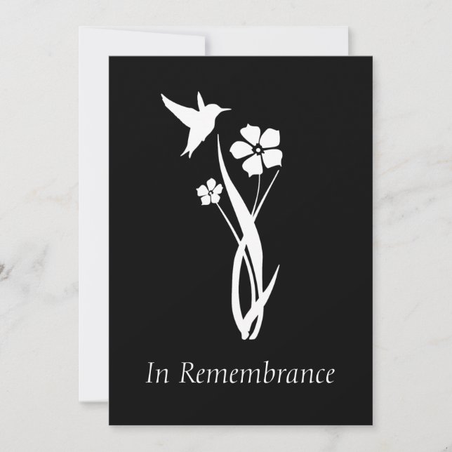 Invitación Personalizado Memorial Service Hummingbird Jardín  (Anverso)