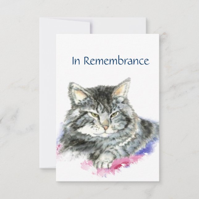 Invitación Personalizado Memorial Service Invitado Para Gato  (Anverso)