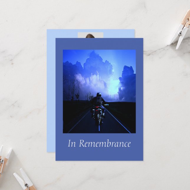 Invitación Personalizado Memorial Service Motorcycle Biker Ch (Anverso/Reverso In Situ)