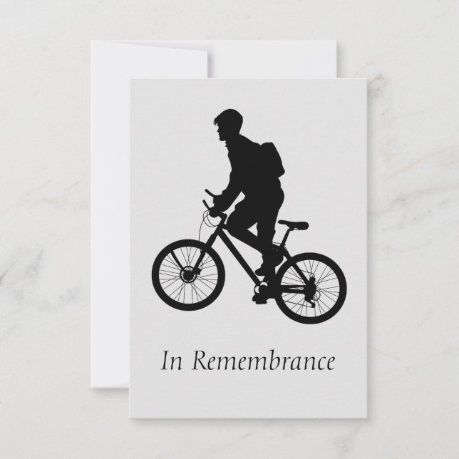 Invitación Personalizado Memorial Service Mountain Biking Bik (Anverso)