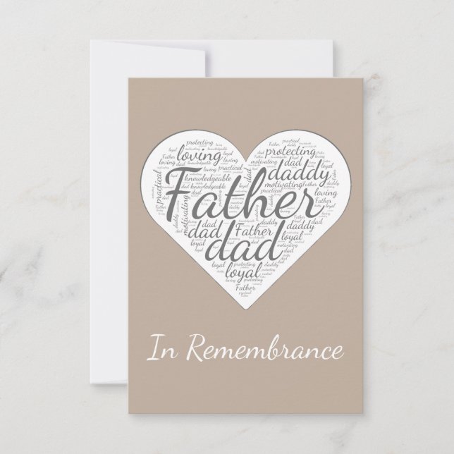 Invitación Personalizado Memorial Service para el padre (Anverso)