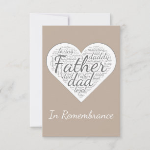 Invitación Personalizado Memorial Service para el padre