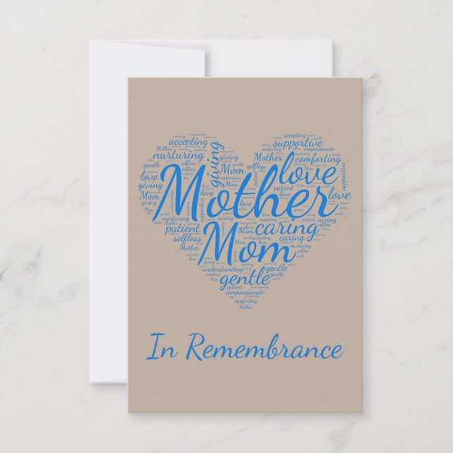 Invitación Personalizado Memorial Service para la madre (Anverso)