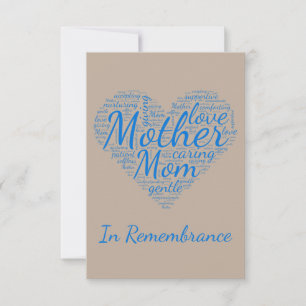 Invitación Personalizado Memorial Service para la madre