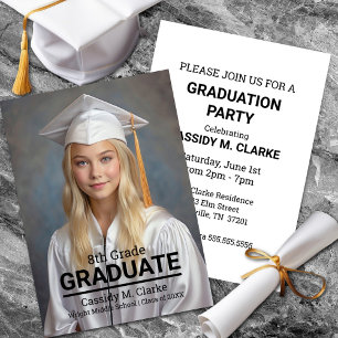 Invitación Personalizado minimalista Foto Graduación de octav