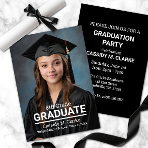Invitación Personalizado minimalista Foto Graduación de octav
