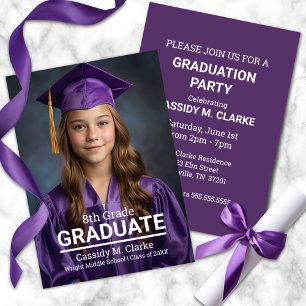 Invitación Personalizado minimalista Foto Graduación de octav