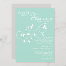 Personalizado MINT Boda Vino de hojas blancas verd