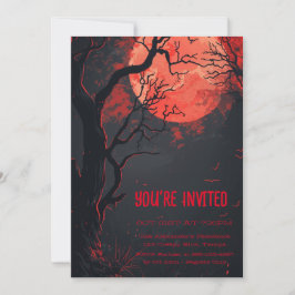 Invitación Personalizado místico rojo de luna llena
