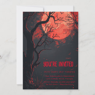 Invitación Personalizado místico rojo de luna llena