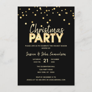 Invitación Personalizado moderno de moda NAVIDADES negros FIE