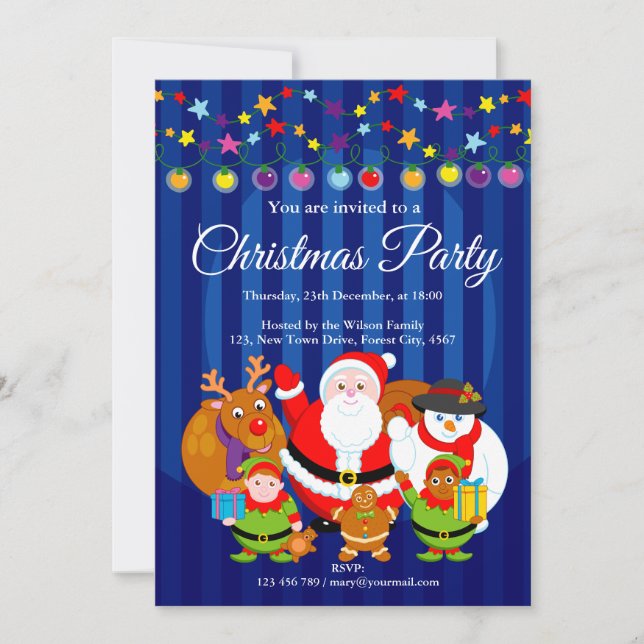 Invitación Personalizado moderno divertido, fiesta de Navidad (Anverso)