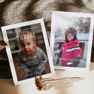 Invitación Personalizado moderno elegante foto cumpleaños