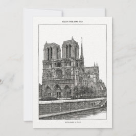 Invitación Personalizado Monochrome París Viaje Notre Dame Po