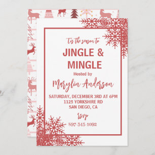 Invitación Personalizado MONOGRAM REINDEER Y NAVIDAD DE ÁRBOL