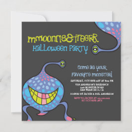 Invitación Personalizado Monster Purple Alien, partido de Hal