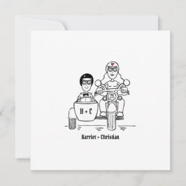 Invitación Personalizado Motocicleta y Boda de Sidecar