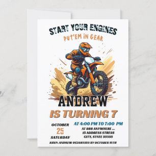 Invitación Personalizado Motocross Carreras Dirt Adventure Cu