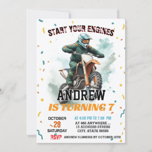 Invitación Personalizado Motocross Dirt Bike Andventure Boy C