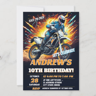 Invitación Personalizado Motocross Dirt Bike Birthday Biker f