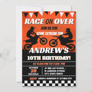 Invitación Personalizado Motocross Dirt Motorbike Fiesta de c