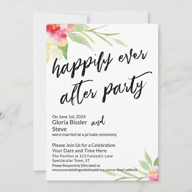 Invitación Personalizado Muy Feliz Después De La Escritura A  (Anverso)