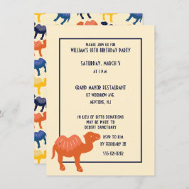 Invitación Personalizado naranja Camel Bactrian 2 Hump Person