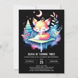 Invitación Personalizado Naturaleza Fox Birthday digital