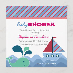 Invitación Personalizado náutico Baby Shower