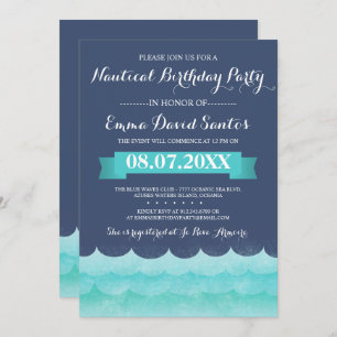 Invitación Personalizado Naval En La Fiesta Náutica De Cumple