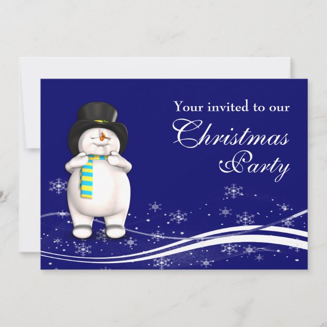 Invitación Personalizado Navidades Snowman Fiesta (Anverso)