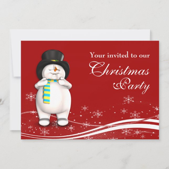 Invitación Personalizado Navidades Snowman Fiesta (Anverso)