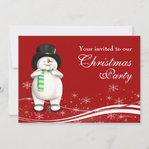 Invitación Personalizado Navidades Snowman Fiesta