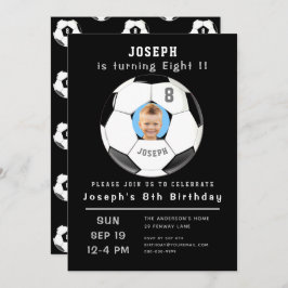 Invitación Personalizado negro octogésimo cumpleaños edad fút