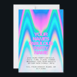 Invitación Personalizado Neon Holographic Fiesta irlandés Y2K<br><div class="desc">Tarjetas de invitación universal de fiesta neon holográfica irlandesa Y2K con un fondo de vaporola abstracto brillante y un texto personalizado y un nombre fiesta. Perfecto para invitaciones de cumpleaños,  invitaciones para duchas de bebé,  quinceañera,  dulces invitaciones para 16 fiestas y cualquier fiesta colorido.</div>